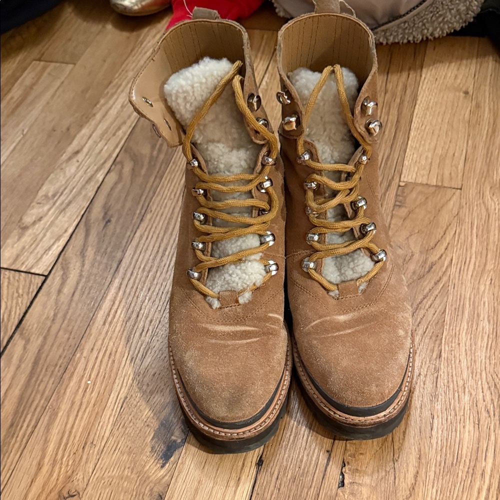 Marc Fisher Tan Lace-Up Boots